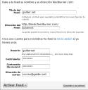 Segundo paso para crear la cuenta de Feedburner