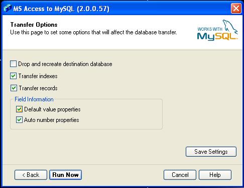 Valores por defecto del MySQL