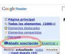 Añadir suscripciones de Google Reader