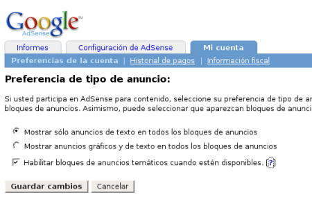 Mi cuenta de Adsense