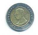 Moneda tailandesa que parece la de 2 euros
