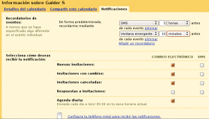 Imagen de SMS y Email de Google Calendar