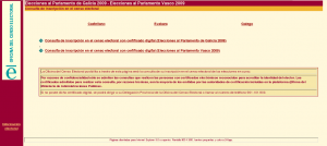 Censo electoral Online Pantallazo del censo electoral