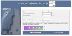 Pantallazo del formulario para ver los datos fiscales