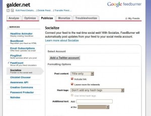 Publicar feedburner en Twitter