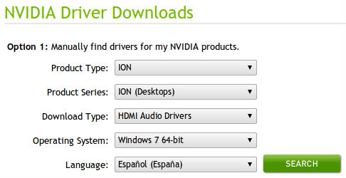 NVIDIA drivers ion para Lenovo Q150 media center