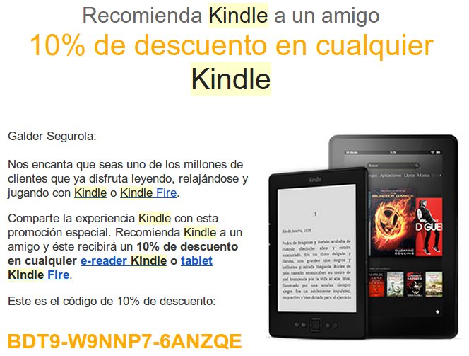 Kindle Cupón descuento