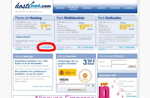 Contratar dominio y alojamiento web